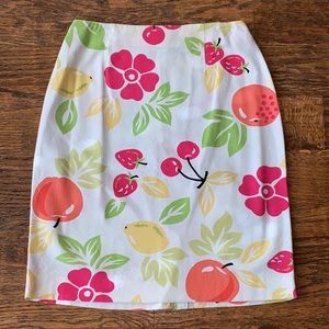 Talbots floral/fruit skirt